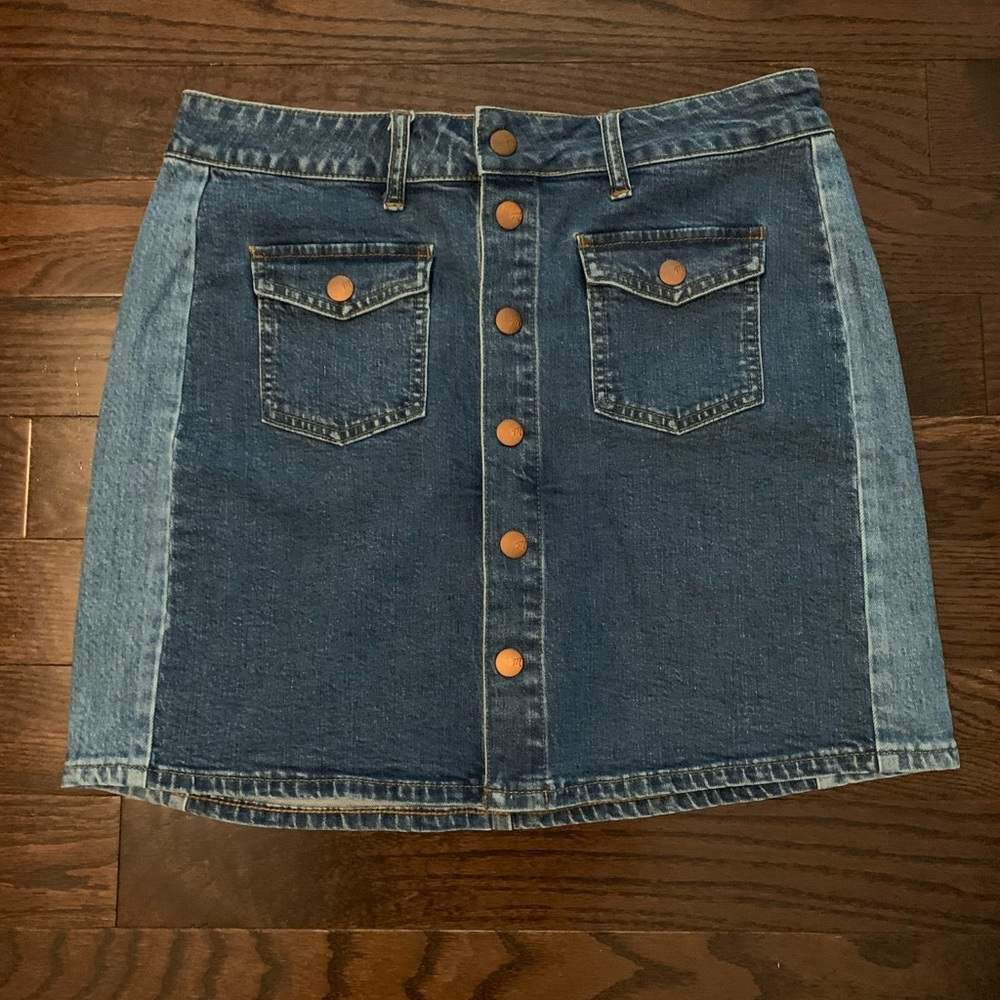 Boho two tone Madewell denim skirt